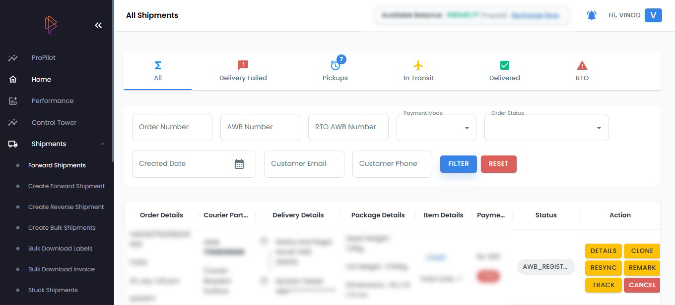 Hyperlocal integration dashboard interface
